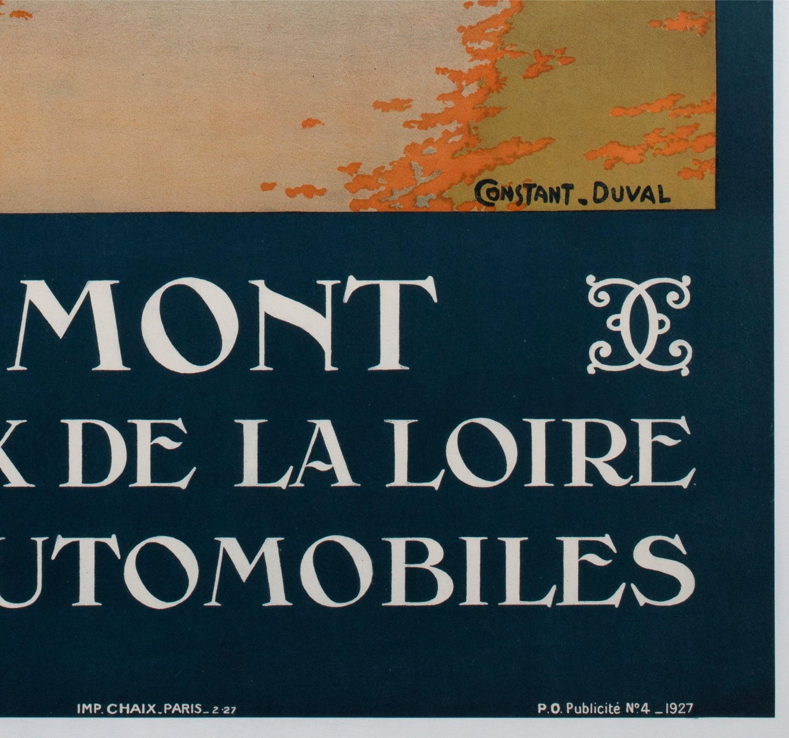 Affiche publicitaire de voyage Chaumont C1928, chemins de fer français, Contant Duval photo vintage