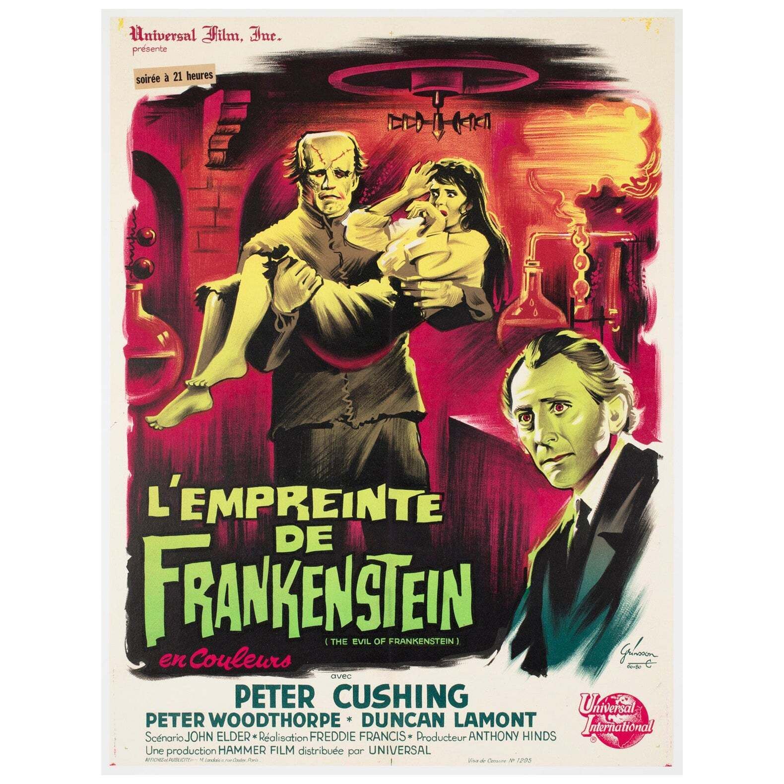 The Evil Of Frankenstein 1965 French Moyenne Filmposter, Boris Grinsson