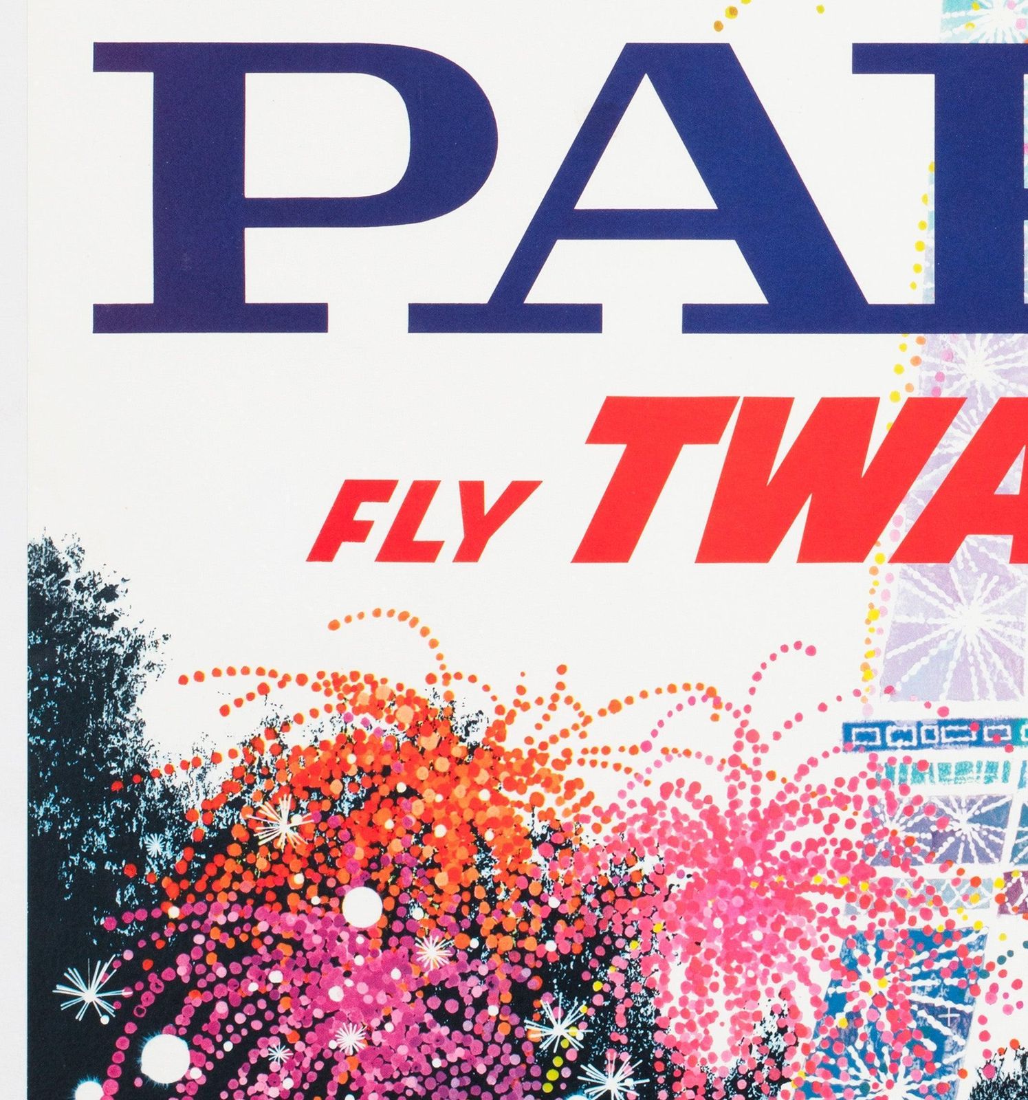Twa Paris 1962 Airline Travel Advertising Poster, David Klein photo 2384.0