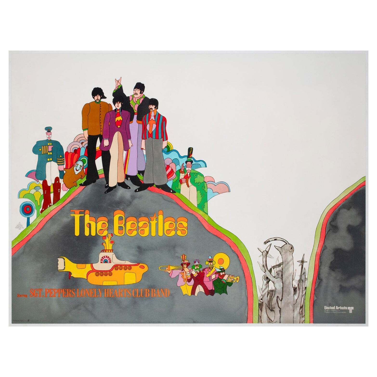 Yellow Submarine 1968 Uk Quad Advance Film Poster, Heinz Edelmann