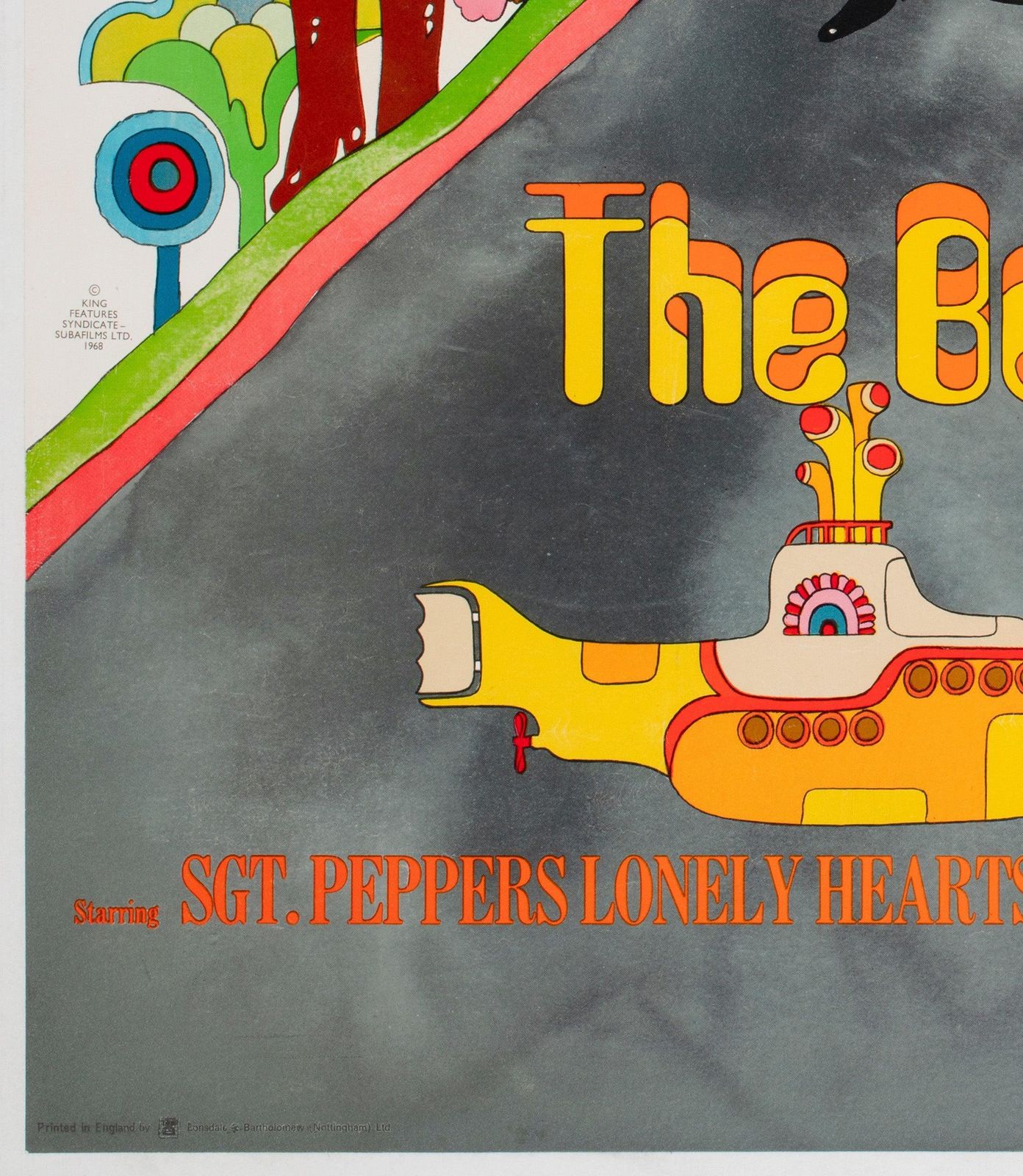 Yellow Submarine 1968 Uk Quad Advance Film Poster, Heinz Edelmann photo vinterior