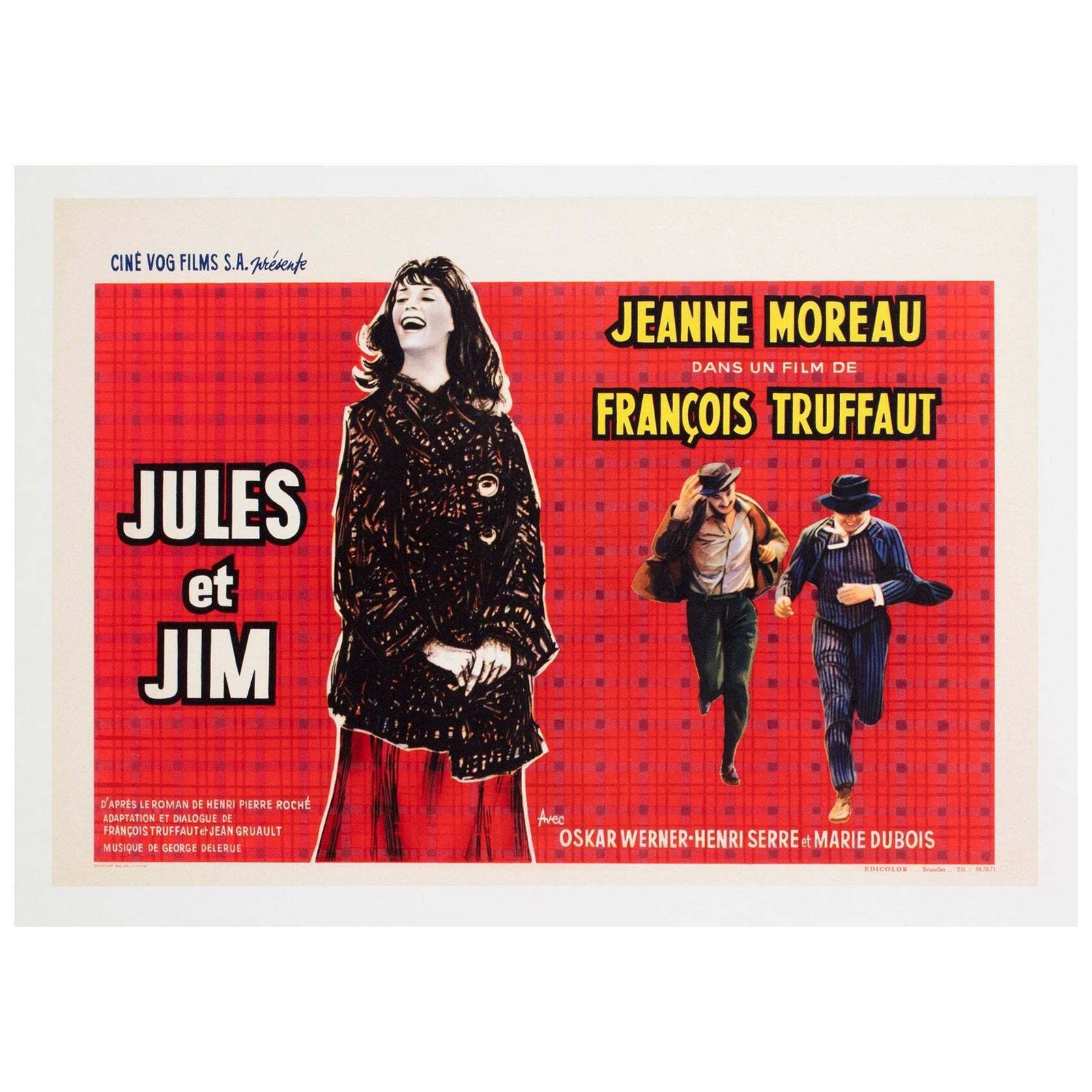 Jules And Jim 1962 Belgian Film Poster