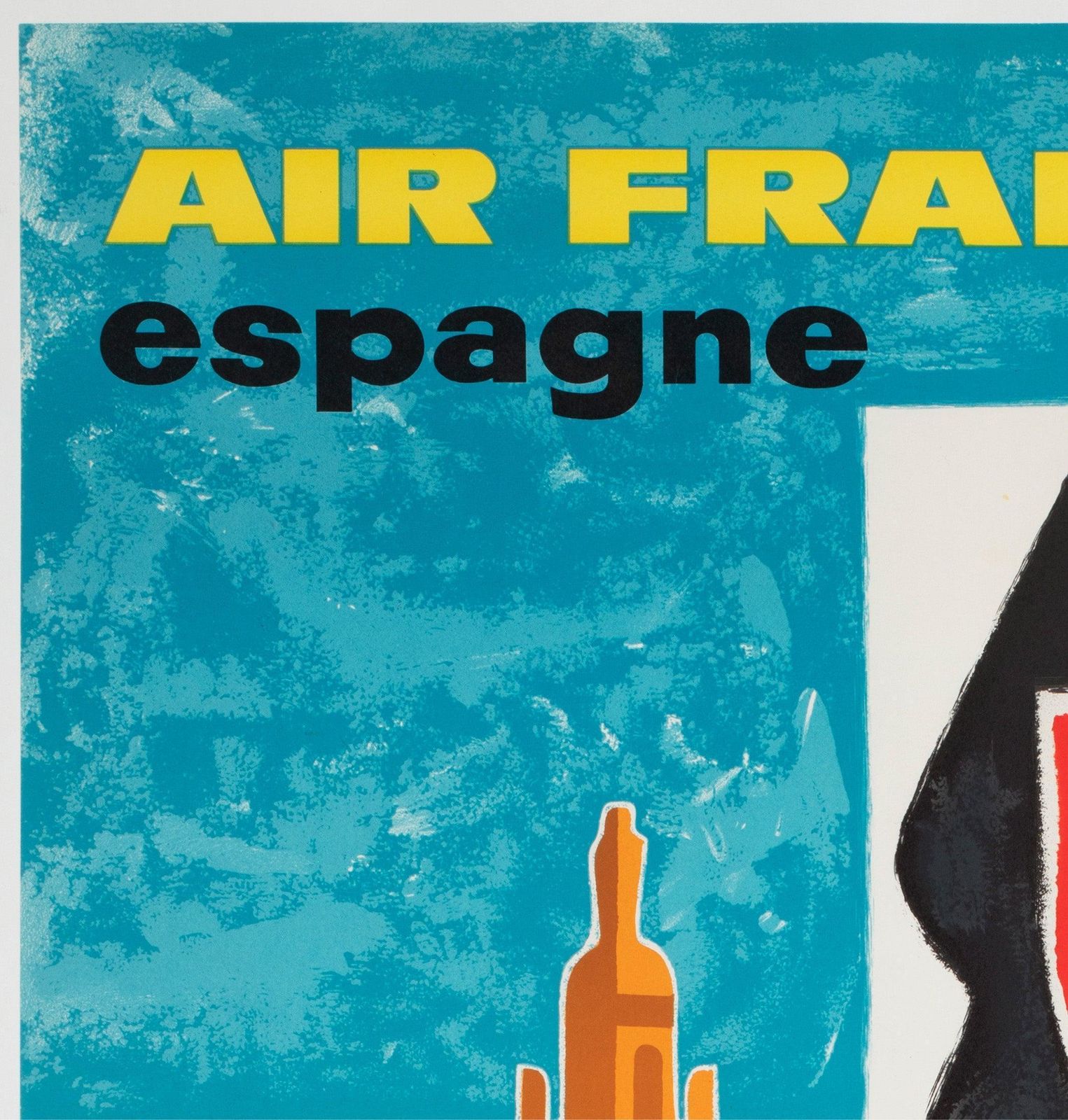 Affiche publicitaire Air France Spain, années 1960, Guy Georget photo for sale