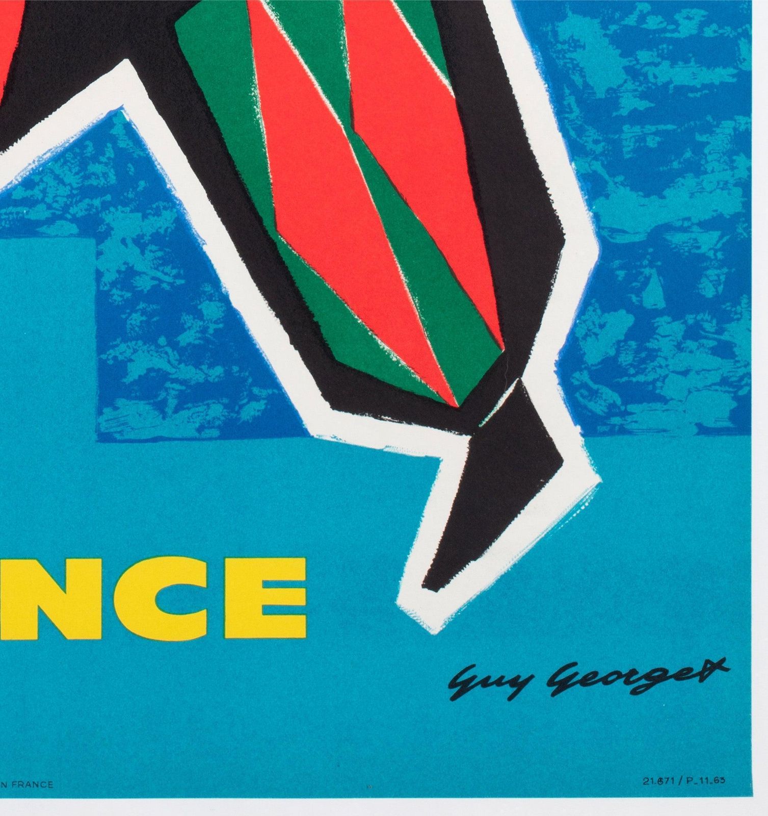 Affiche publicitaire vintage Air France Italie, années 1960, par Guy Georget photo vintage