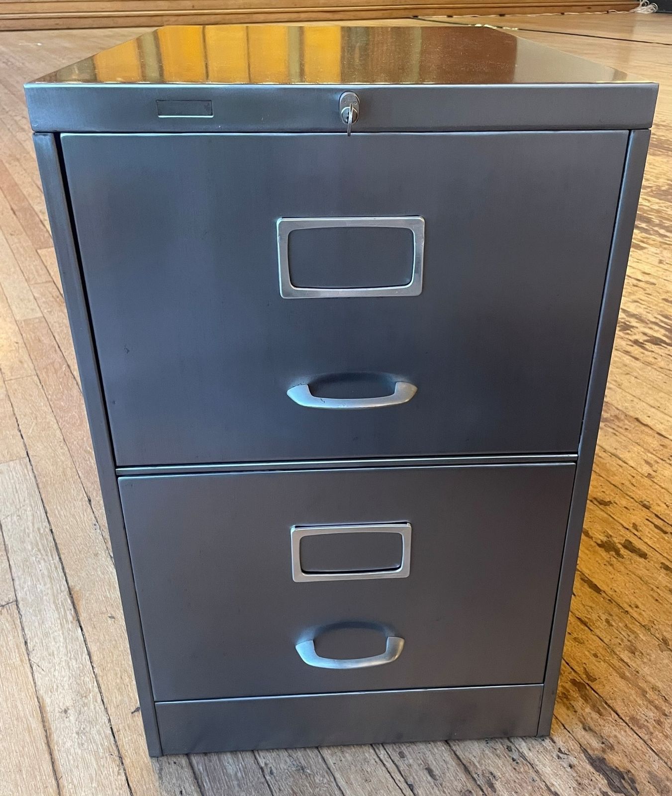 1960s Polished Steel Filing Cabinet photo furniture