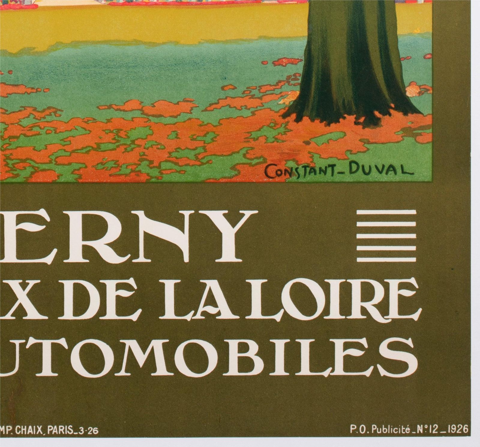 Affiche publicitaire vintage Cheverny C1926 pour les voyages en train, Contant Duval photo vintage