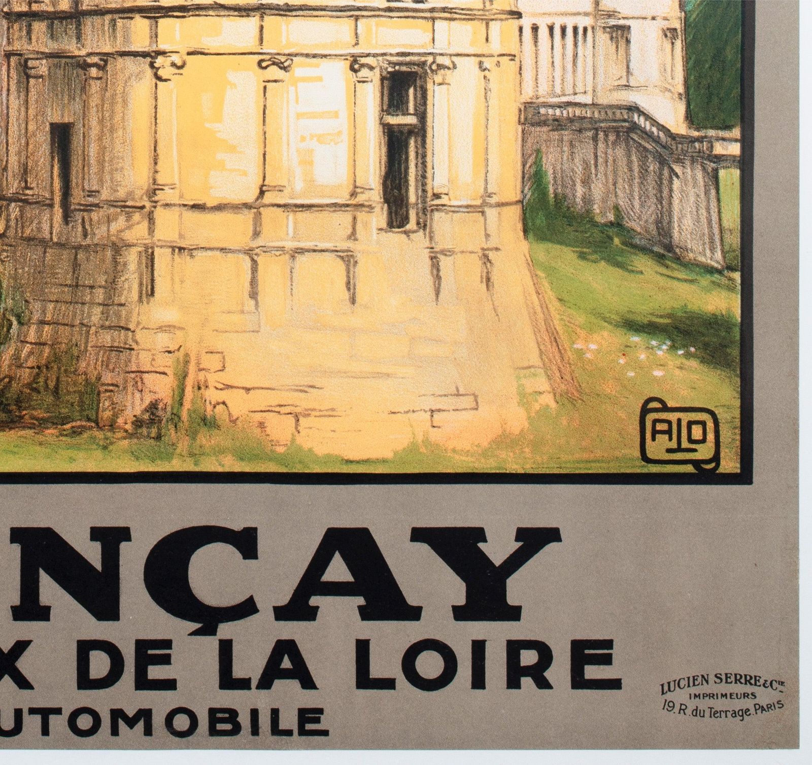 Affiche publicitaire de voyage Valencay C1926, Jean Charles Hallo photo vintage