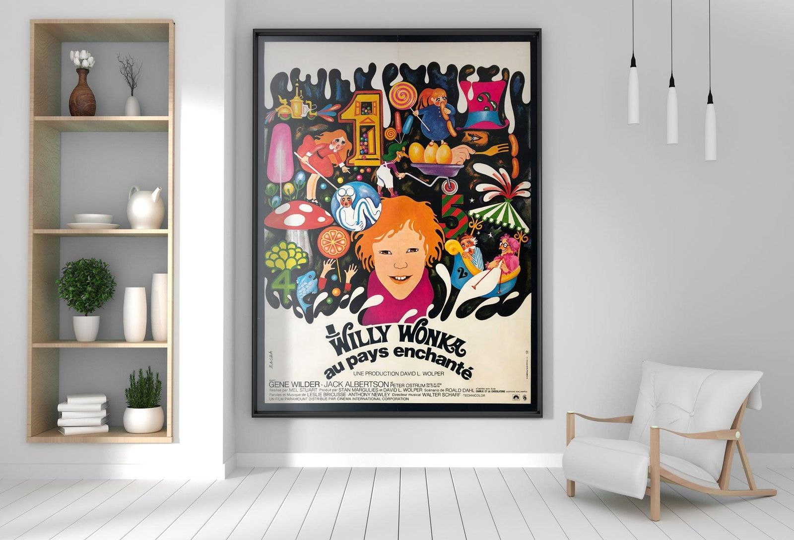 Affiche de cinéma française Grande Willy Wonka and the Chocolate Factory 1971, Bacha photo furniture