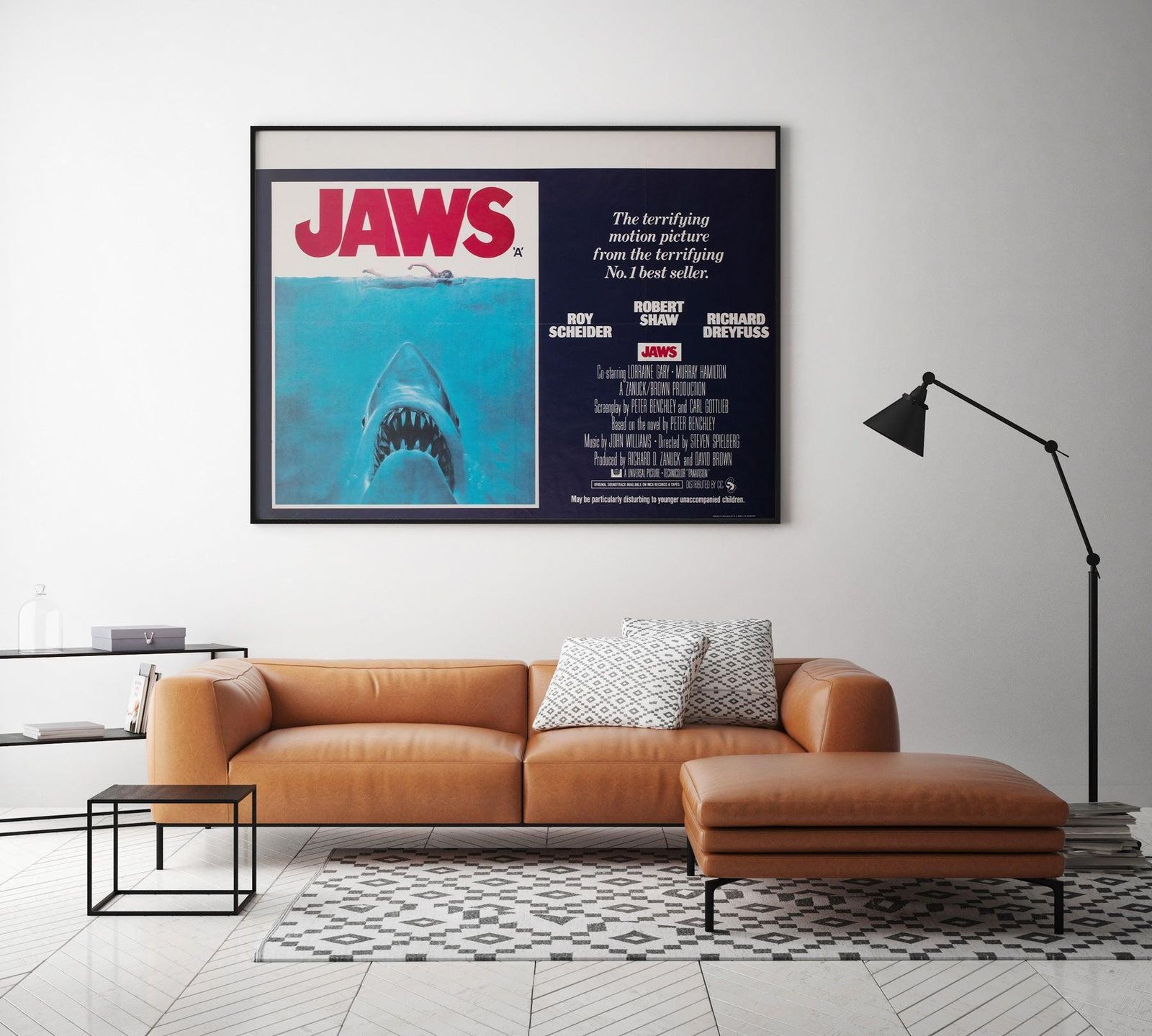 Jaws 1975 Uk Quad Film Poster, Roger Kastel photo furniture