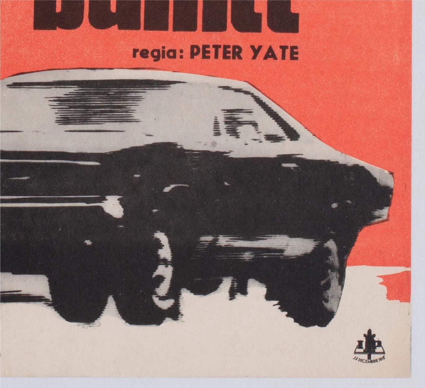 Bullitt 1968 Romanian Film Poster photo vintage
