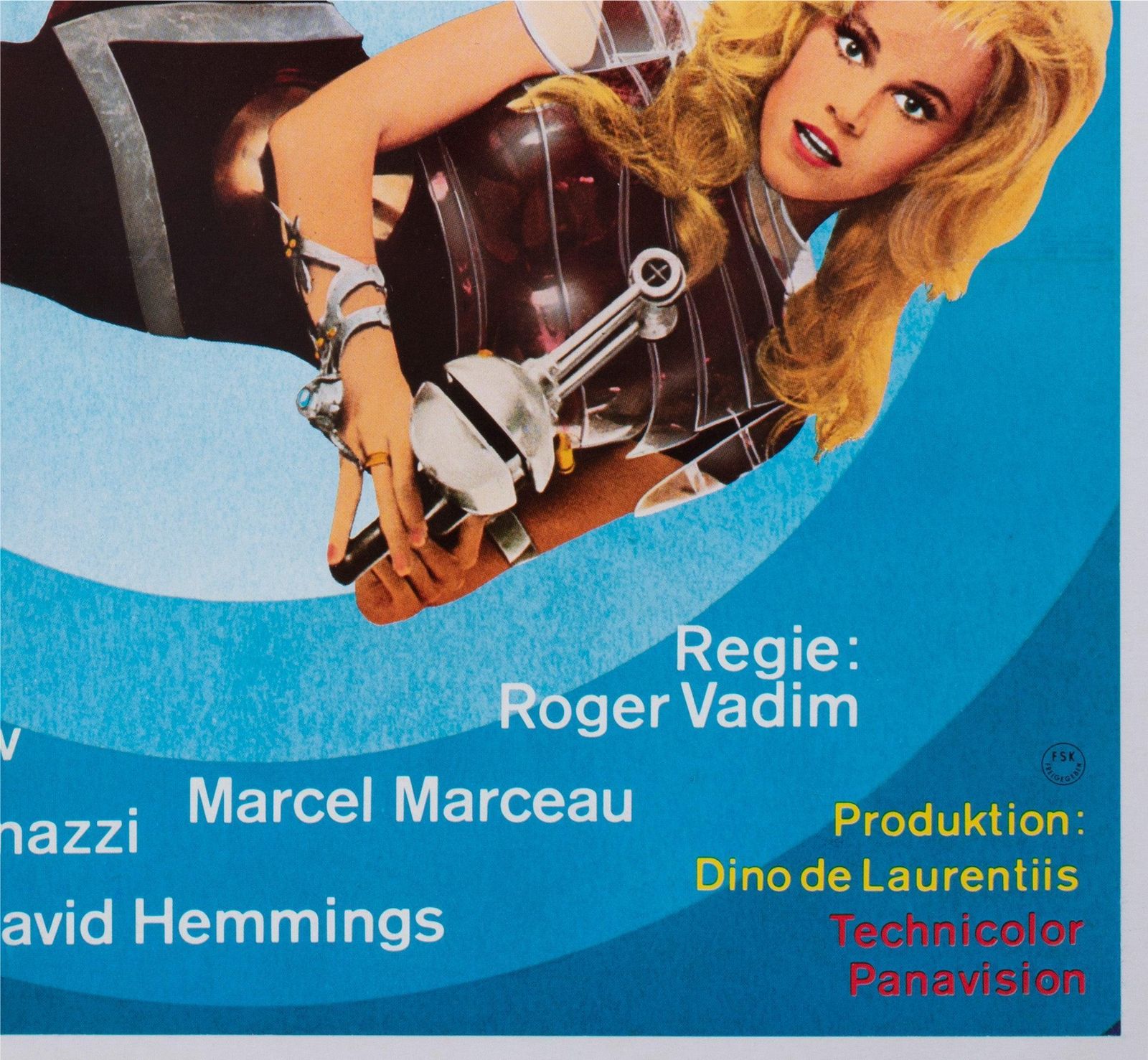 Affiche de cinéma allemande Barbarella R1973, 1 feuille photo vintage