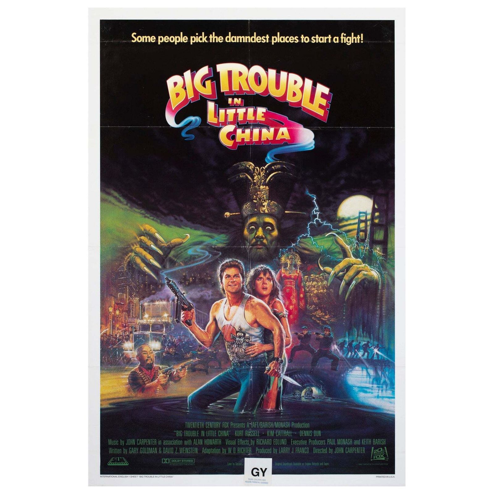 Big Trouble In Little China 1986 Us International 1 Sheet Film Poster, Bysouth