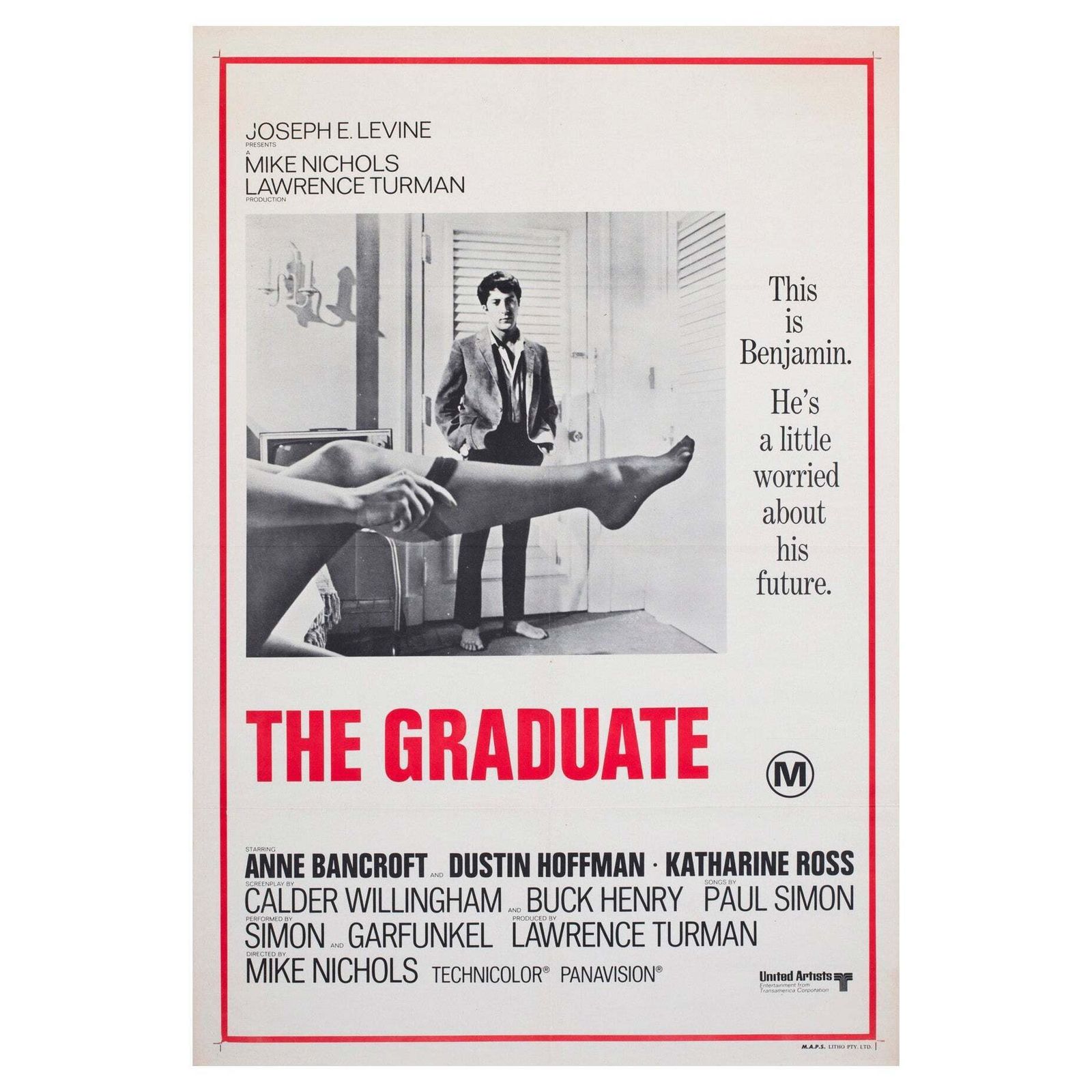 The Graduate 1970s Australian 1 Sheet Film Poster