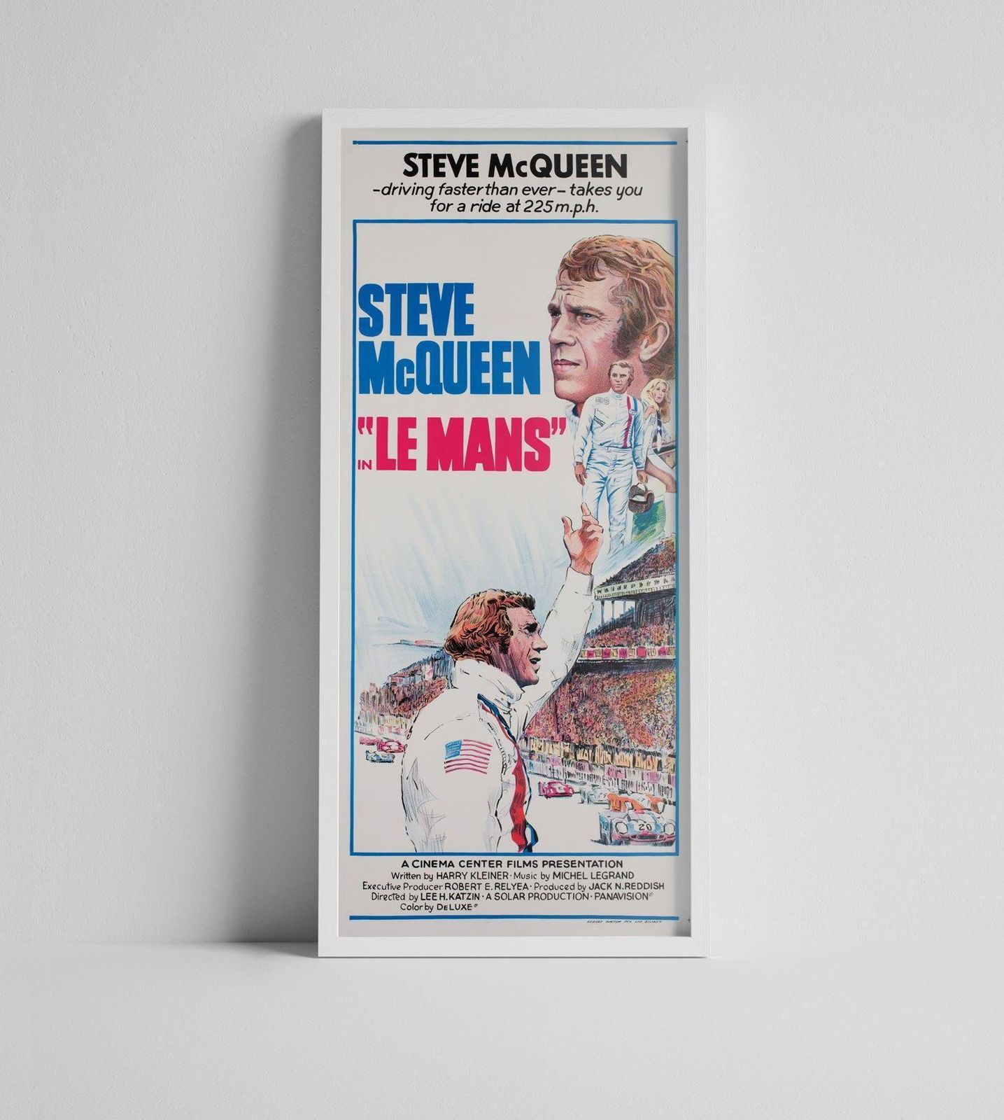 Affiche de cinéma australienne Daybill Le Mans 1971, Steve McQueen photo furniture