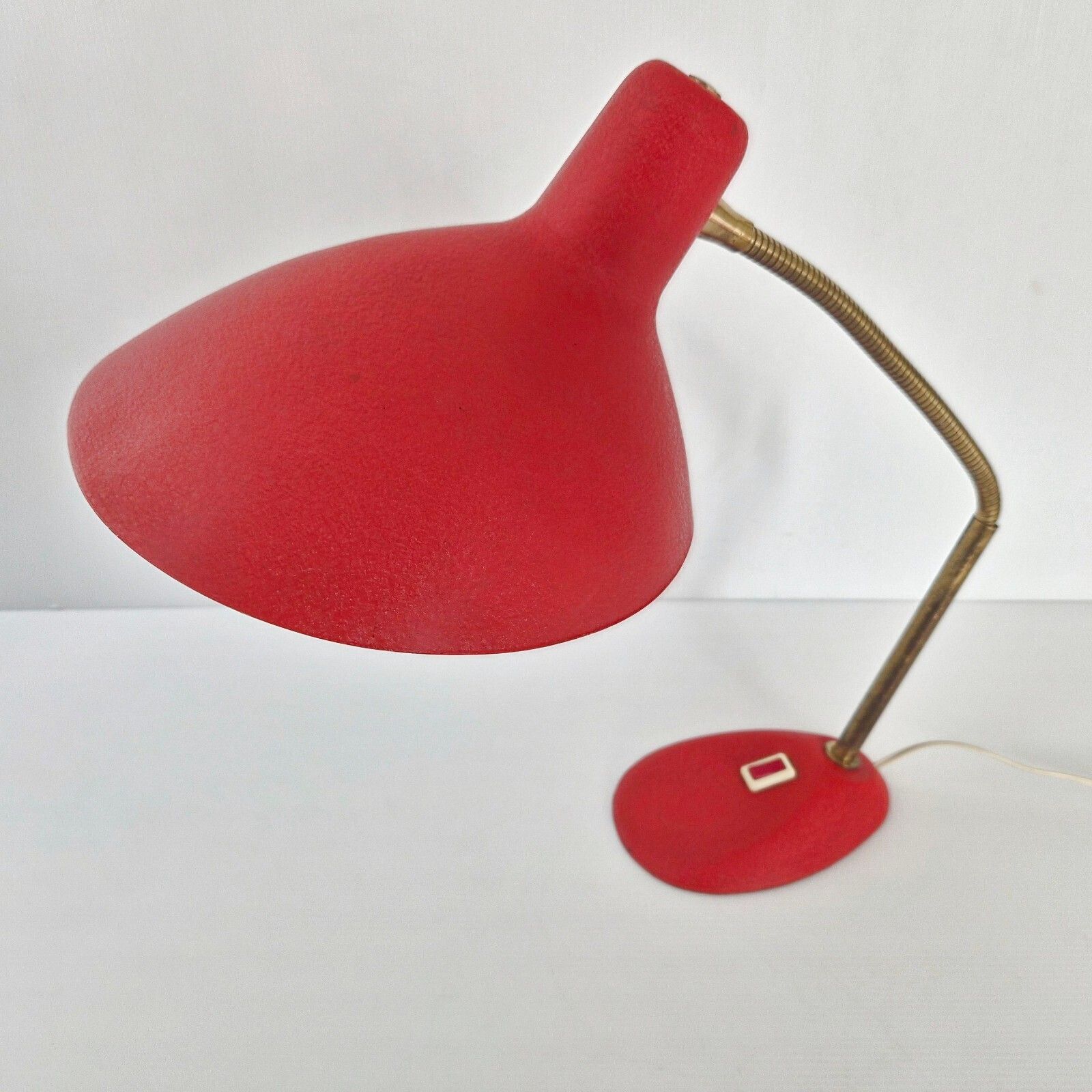 Vintage 1950s Table Lamp, Metal & Brass, Dlg Jean Boris Lacroix, Serge Mouille photo for sale