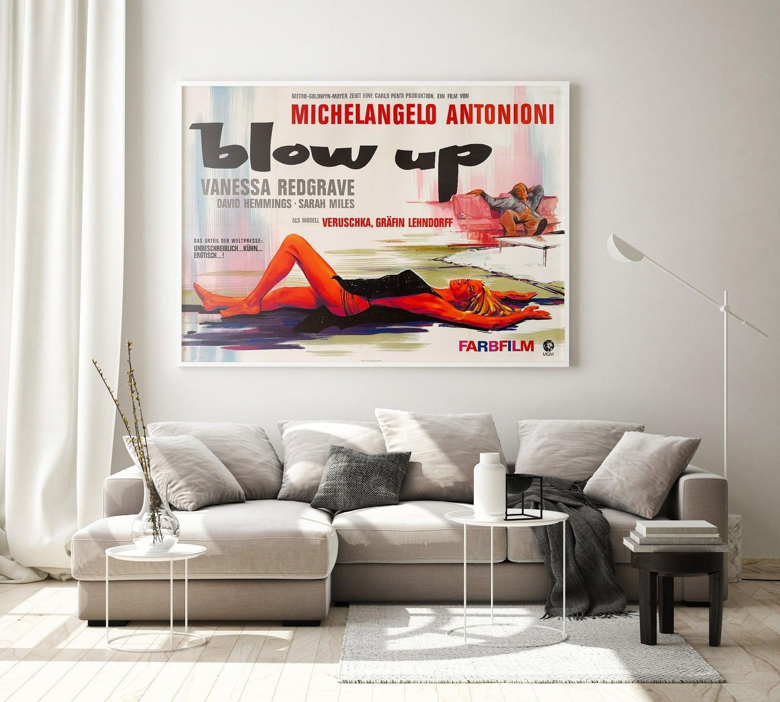 Affiche de cinéma allemande A0 Blow Up 1967, Braun photo furniture
