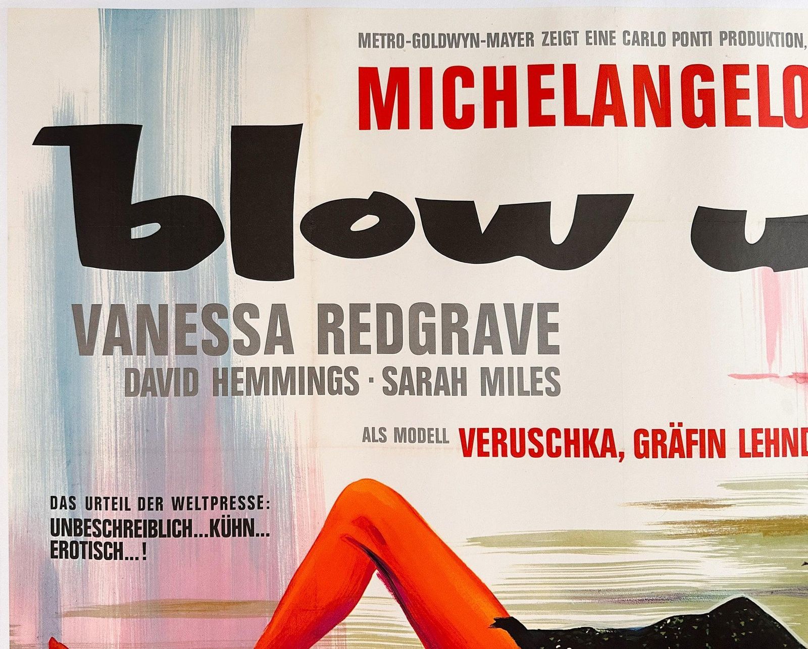 Affiche de cinéma allemande A0 Blow Up 1967, Braun photo vinterior