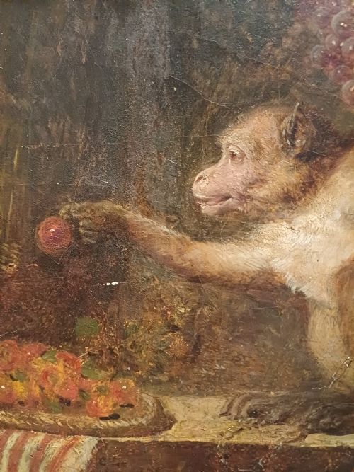 George Lance   Oil Painting Of A Monkey. photo 6950.0