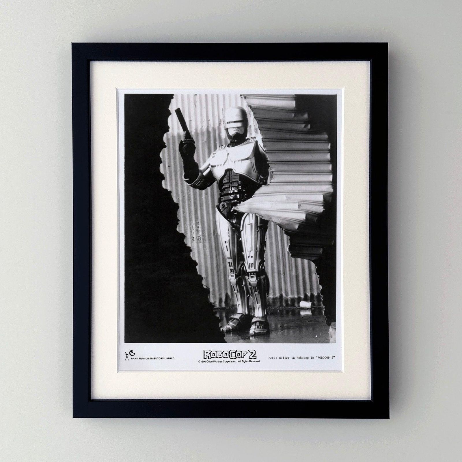 Photo de presse originale Robocop 2, 1990, encadrée photo furniture