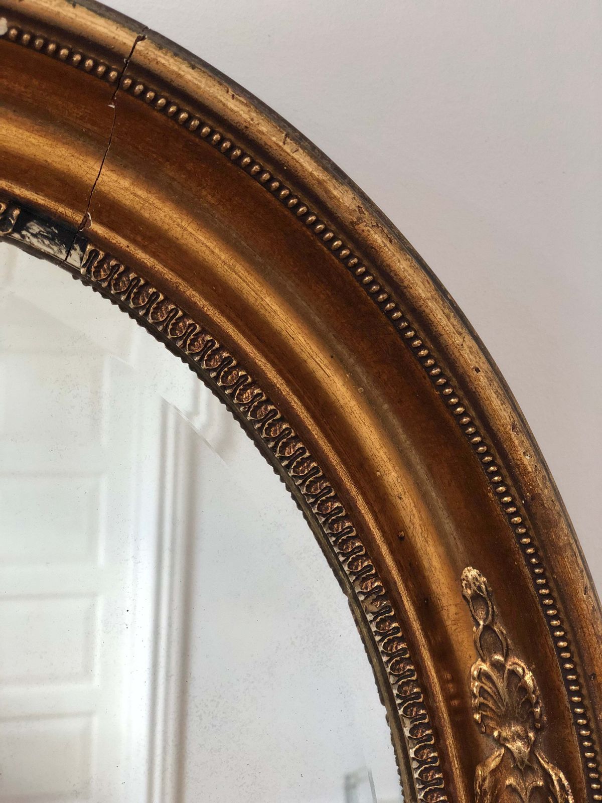 Antique Oval Giltwood Mirror France Late 19th Century photo buy
