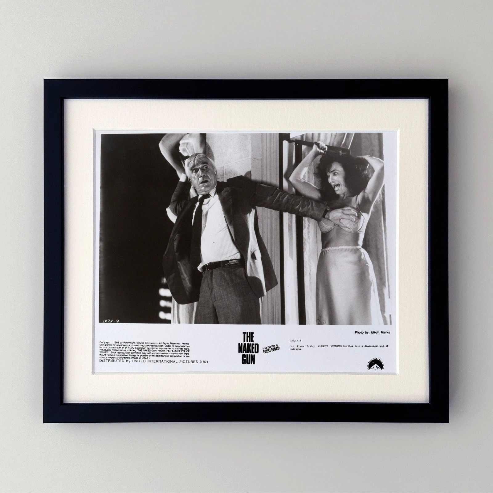 The Naked Gun 1988 Publicity Film Movie Press Still Framed photo furniture
