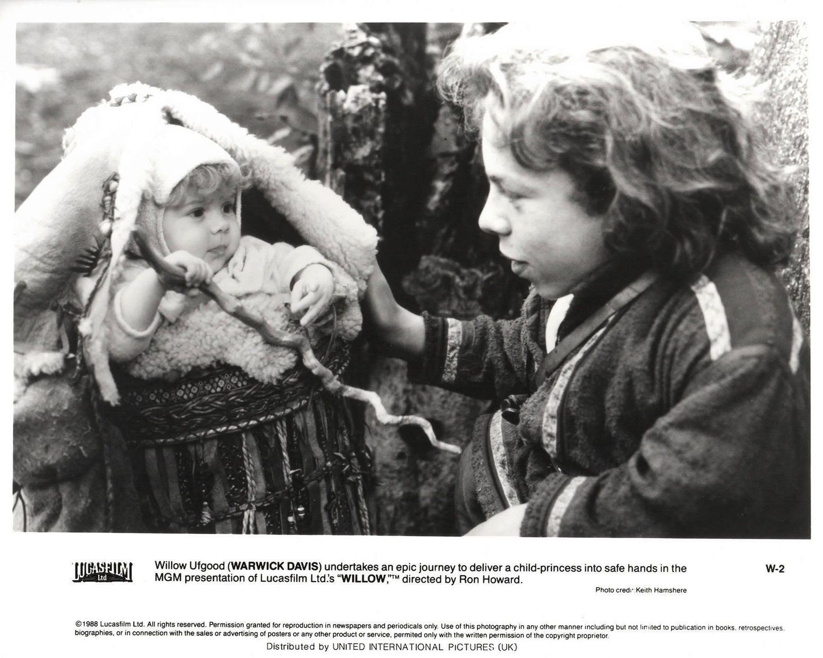 Photo de presse originale encadrée, film Willow, 1988 photo vinterior