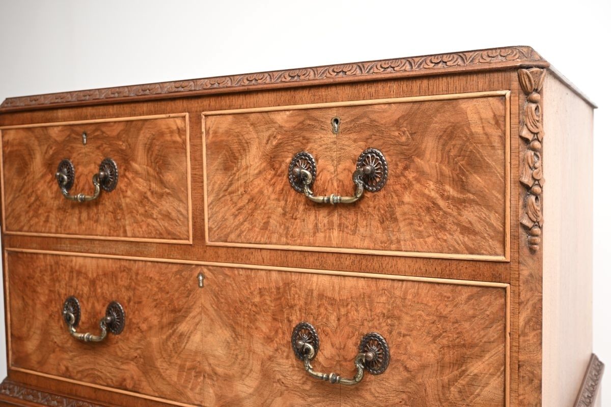 Antique Burr Walnut Chest On Chest Of Drawers photo vinterior