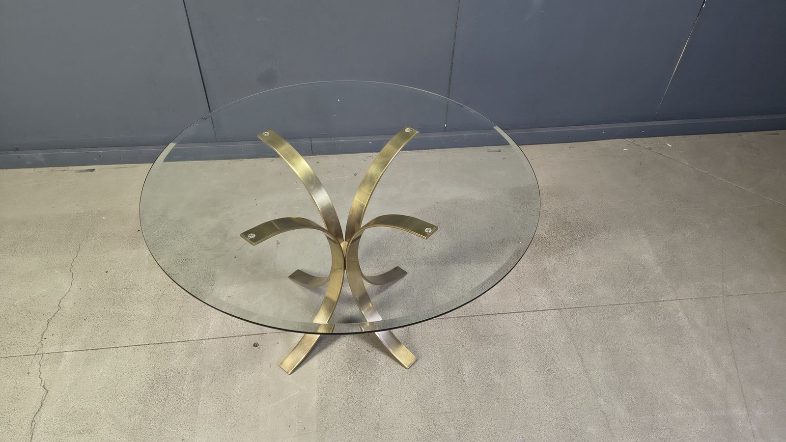 Vintage Brass Dining Set By Belgochrom, 1970s photo vinterior