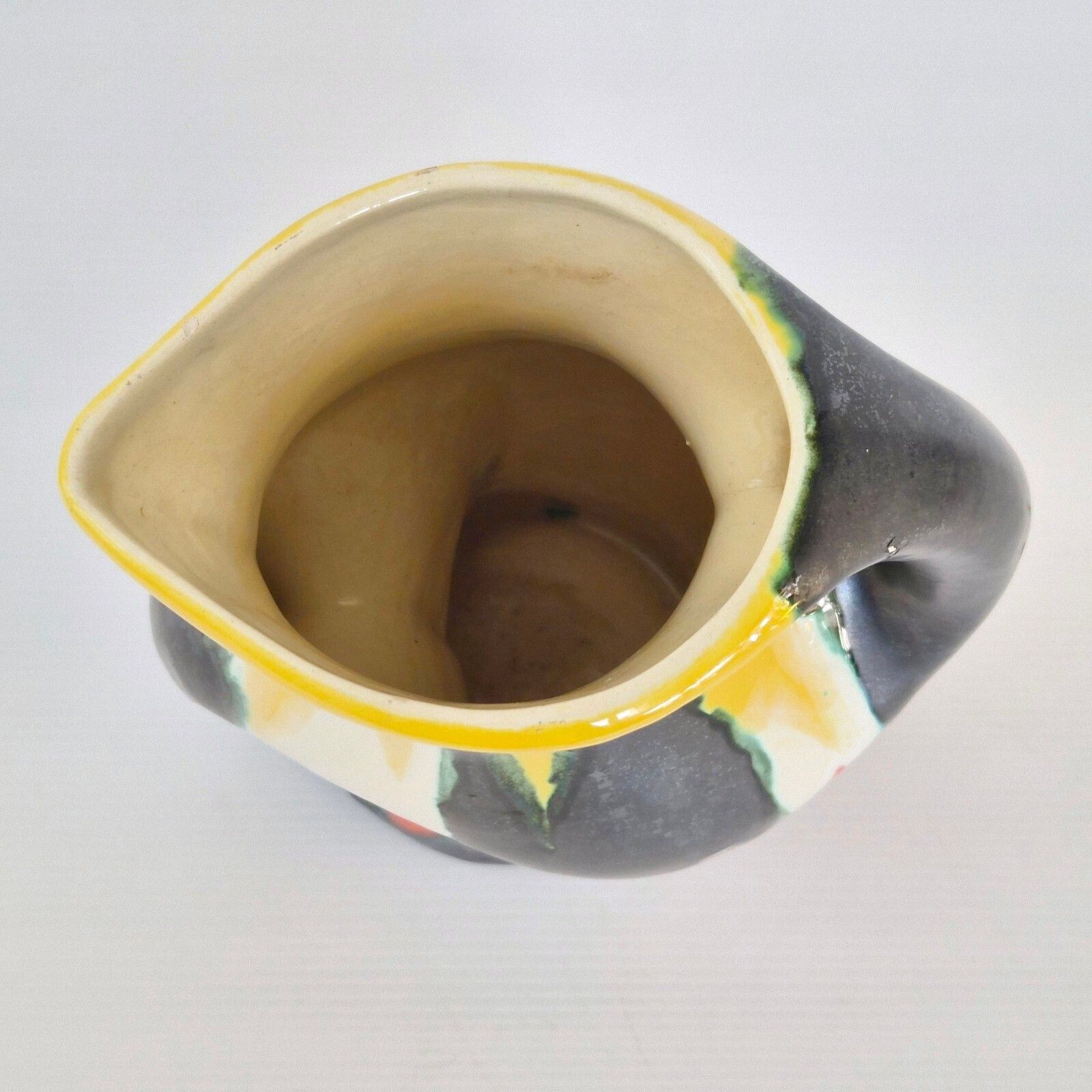 Vintage 1950s Pitcher Shaped Vase, Sainte Radegon De Touraine Ceramic, 1950s photo 326.0