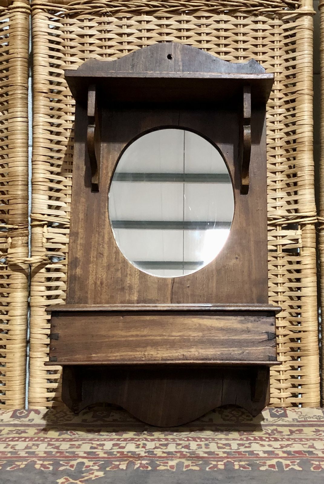 Handsome Small Edwardian Wall Mirror photo vinterior