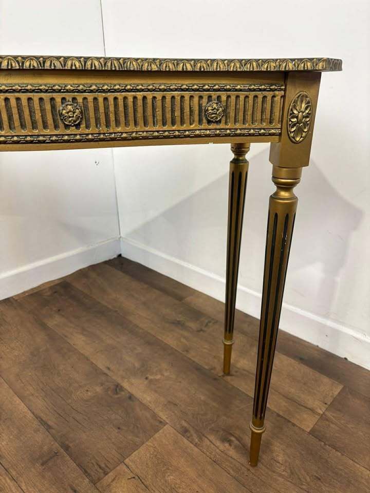 259.0 Vintage French Style Faux Marble Hall Table photo