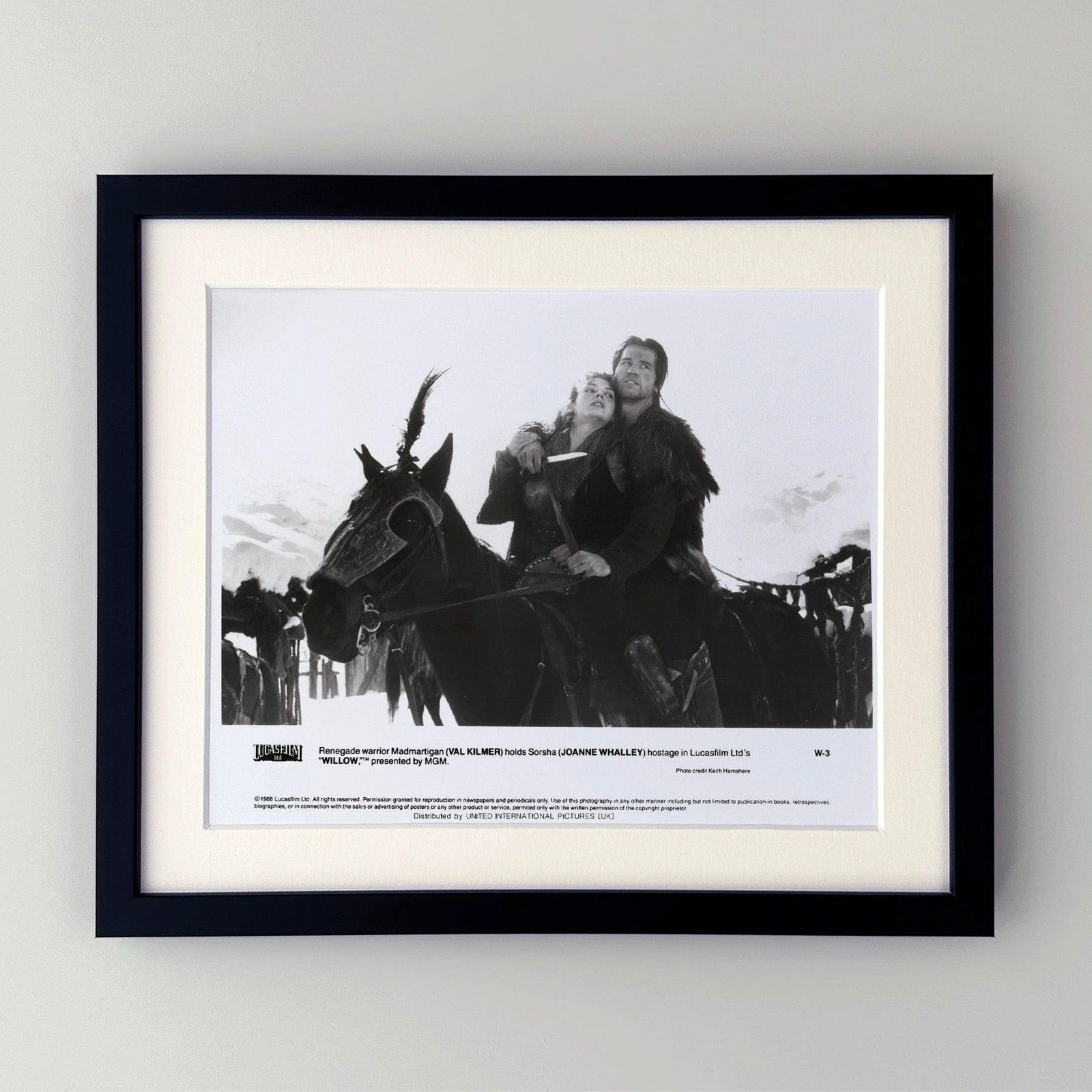Photo de presse originale encadrée, film Willow, 1988 photo furniture