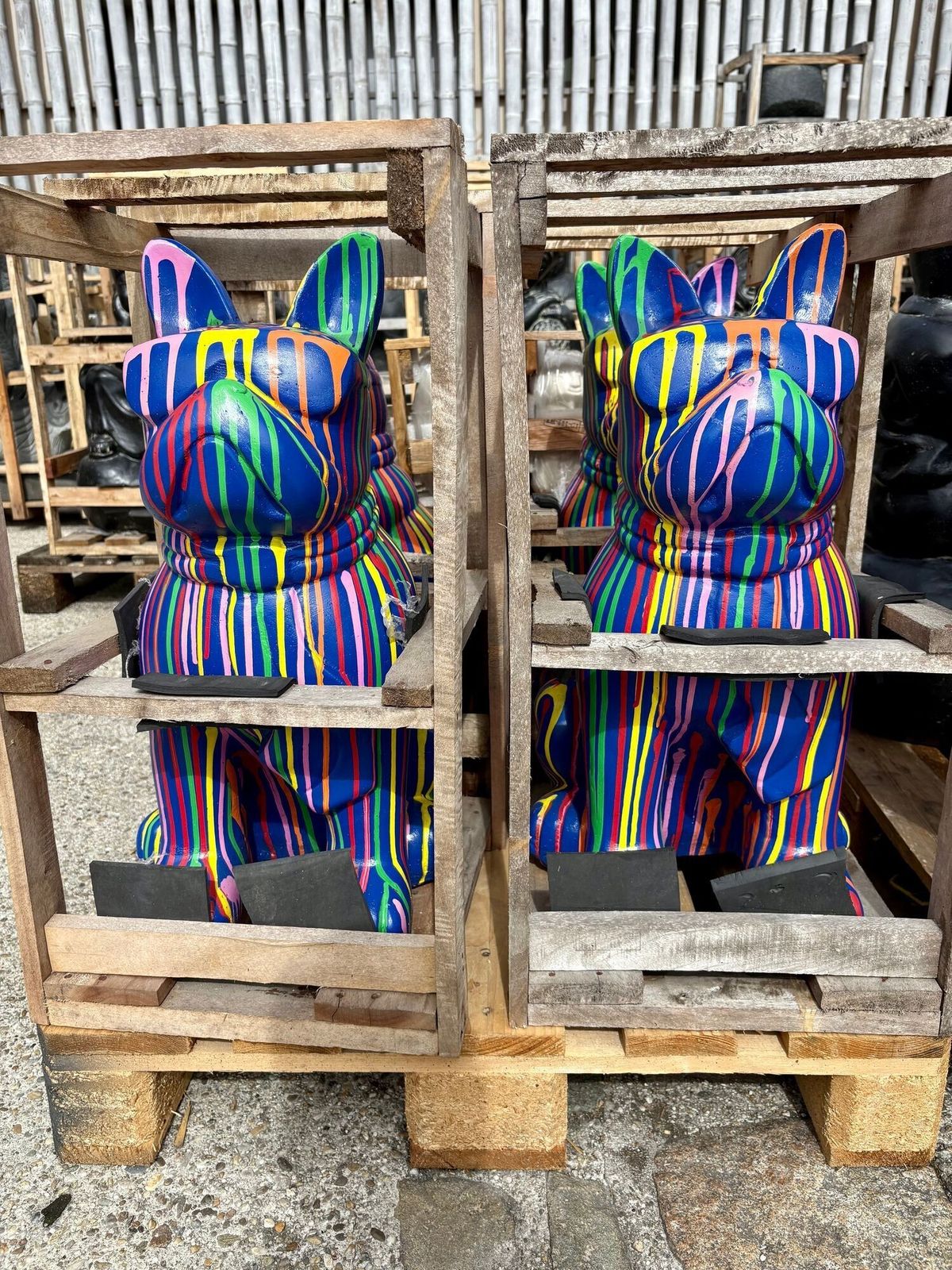 photo vinterior 21st Century Contemporary Bulldog Sculpture, Pop Art Style   Handpainted, 2026