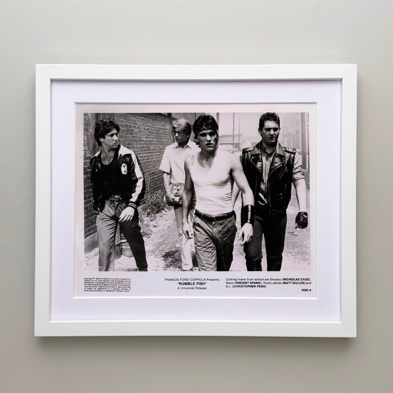 Rumble Fish 1983 Publicity Film Movie Press Still Framed photo for sale