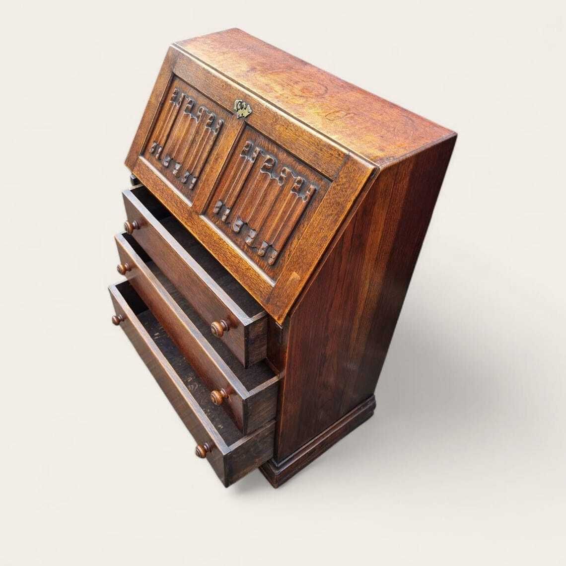 Vintage Oak Bureau Writing Desk / Traditional English Style / C.1940 photo buy