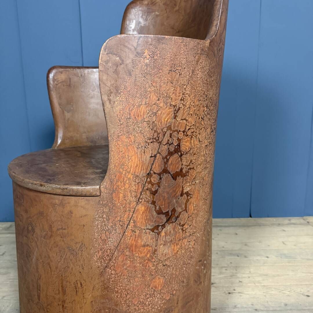 photo buy Old Swedish Painted Wooden Stump Chair