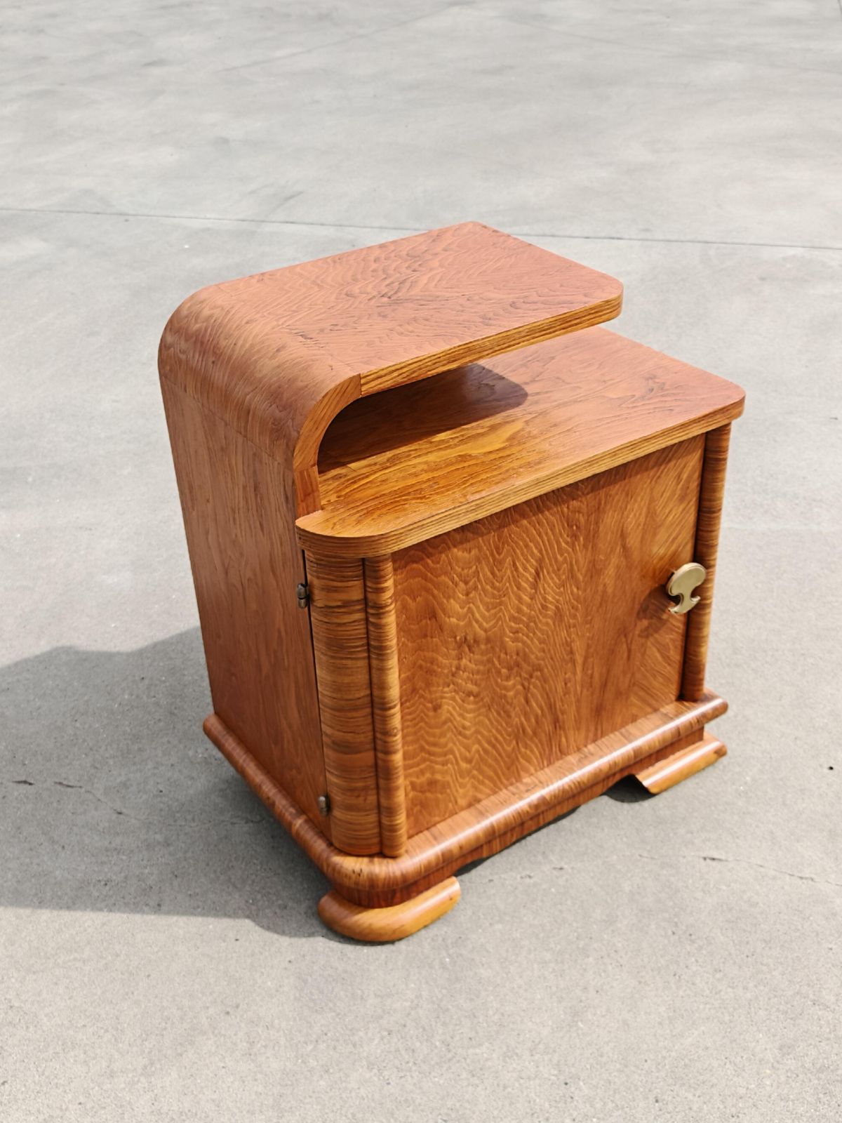Pair Of Refurbished Art Deco Nighstands In Ash Wood, Austria 1930s photo Furniture