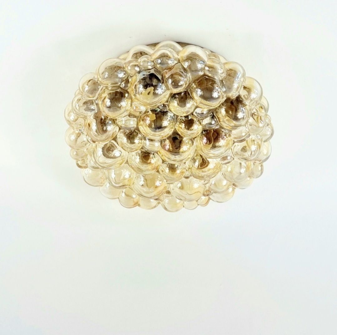Large Mid Century Modern Amber Bubble Glass Ceiling Light By Helena Tynell For Limburg, Germany, 1960s photo furniture