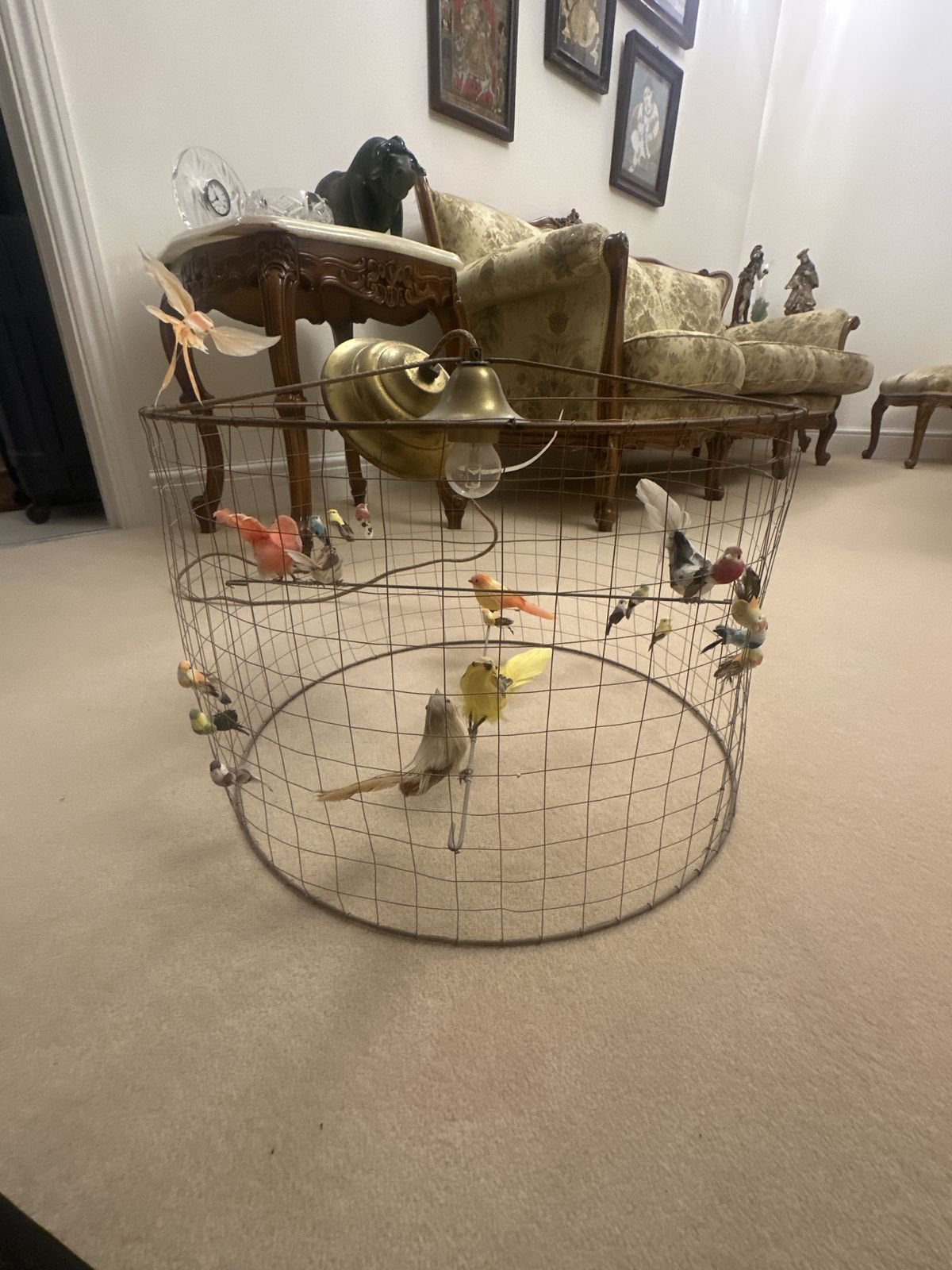 Mathieu Challieres La Voliere Birdcage Pendant Lamp 45cm Originally £480, Selling For £75