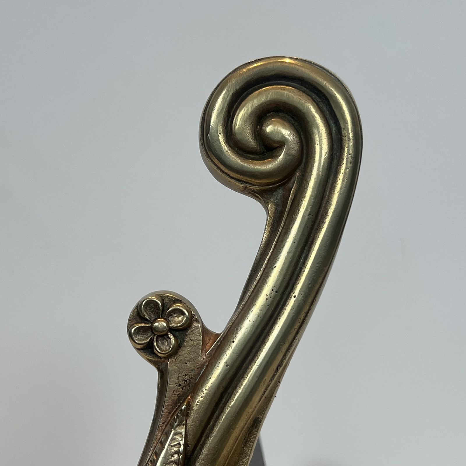 photo furniture Pair Of Louis XVI Style Andirons In Bronze And Wrought Iron, Signed Armor Din
