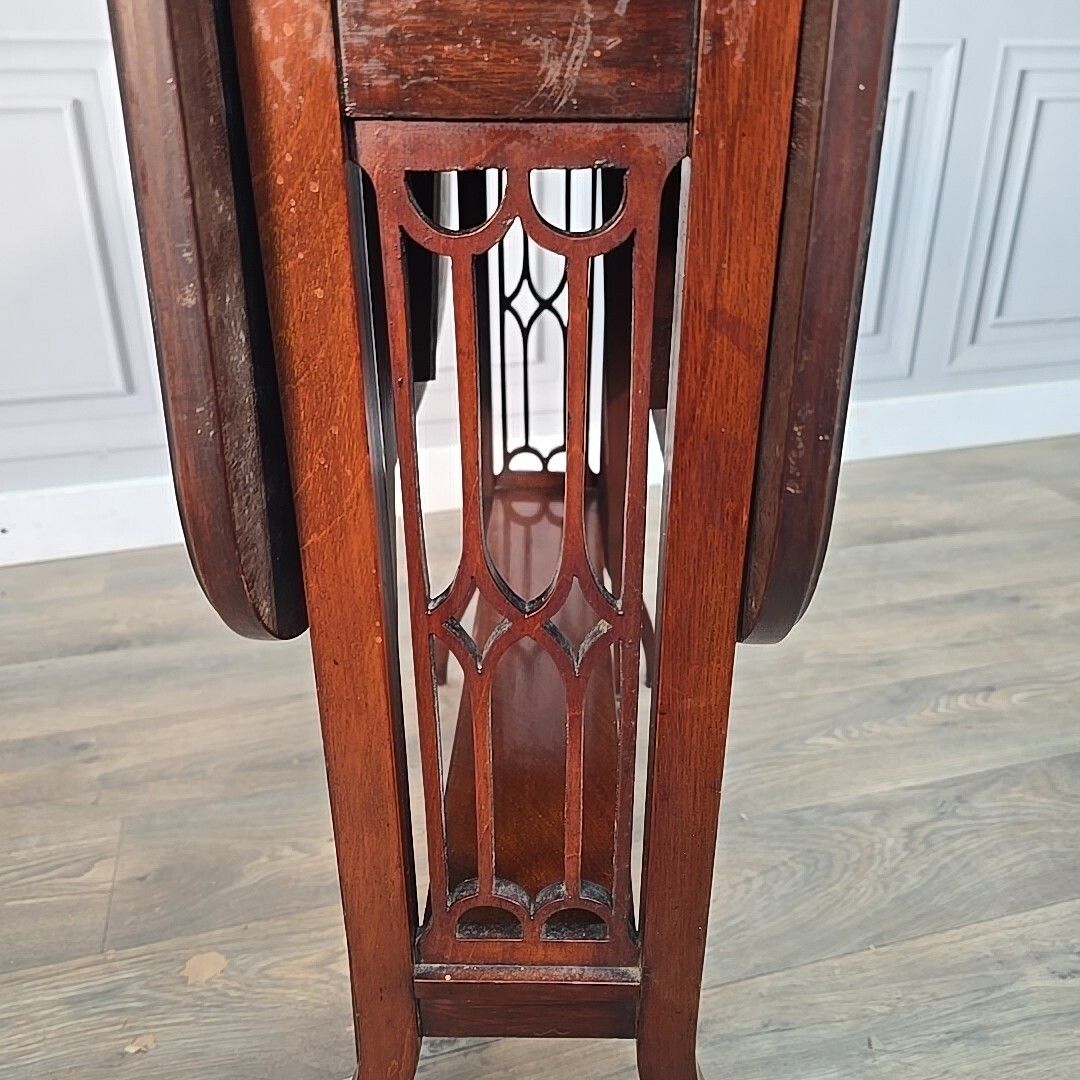 Antique Wooden Sutherland Table   Mahogany Drop Leaf Gateleg Occasional Side photo 160.0