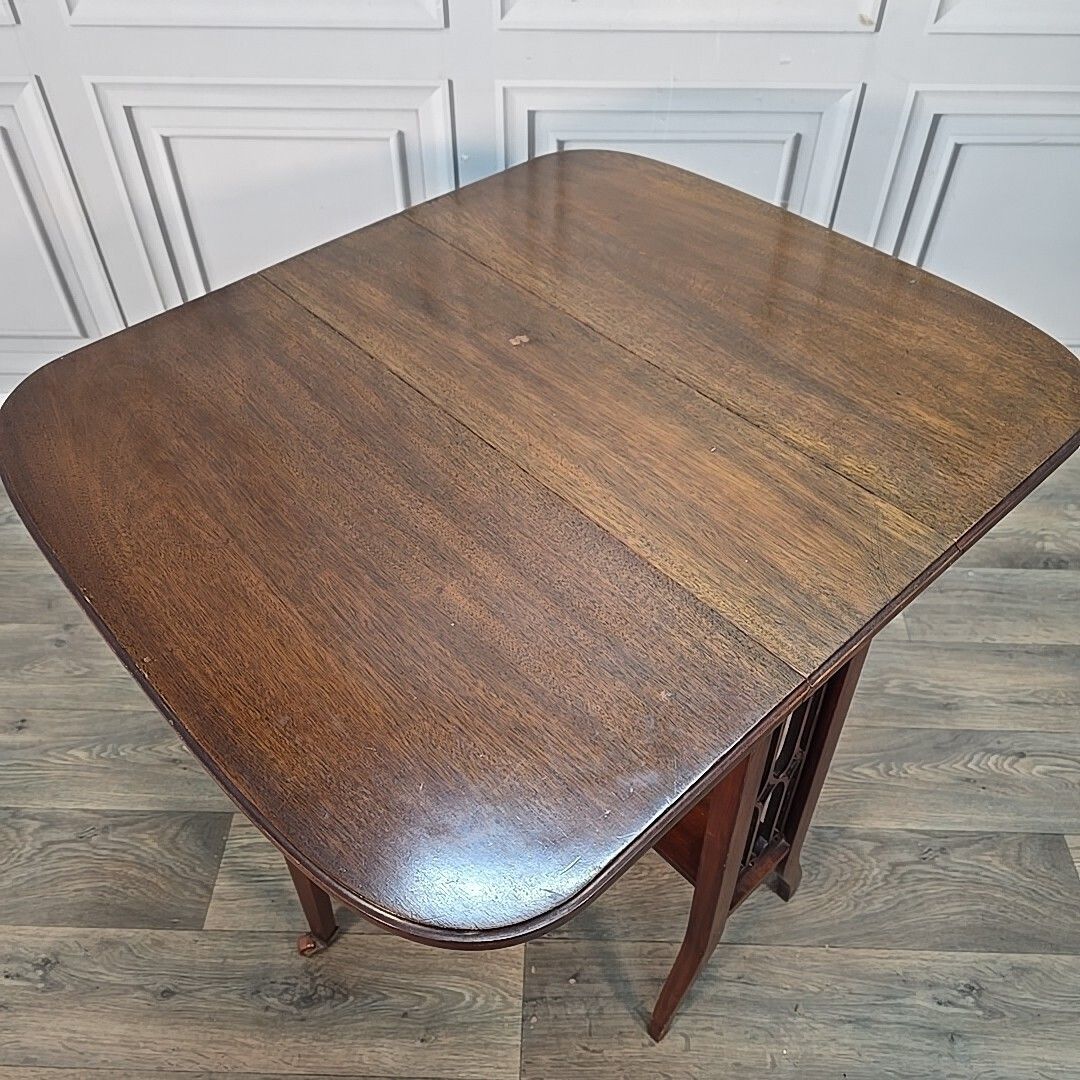 photo vinterior Antique Wooden Sutherland Table   Mahogany Drop Leaf Gateleg Occasional Side