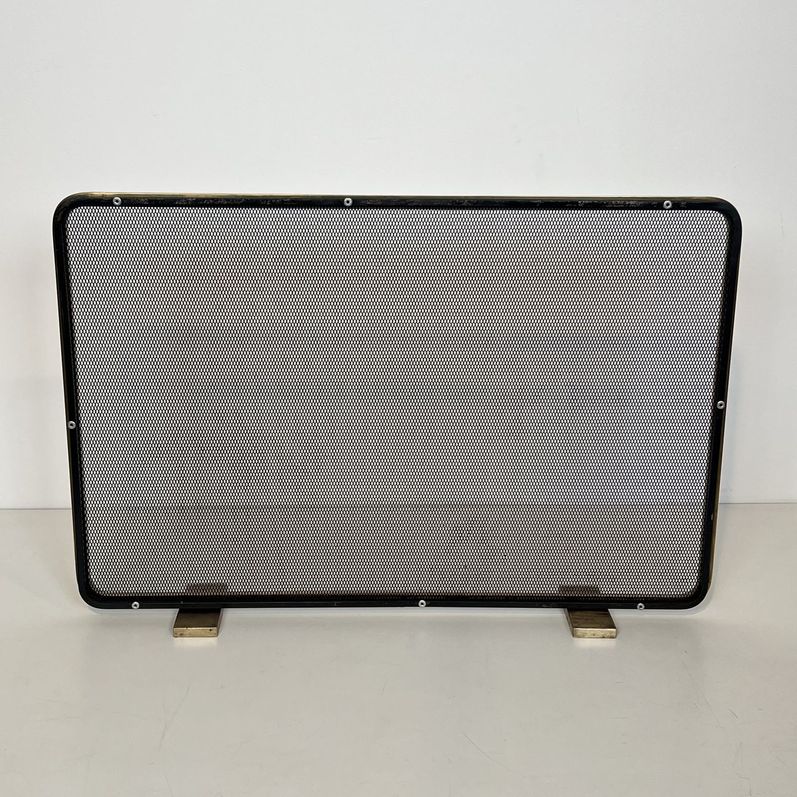 Brass And Wire Mesh Fire Screen photo vinterior