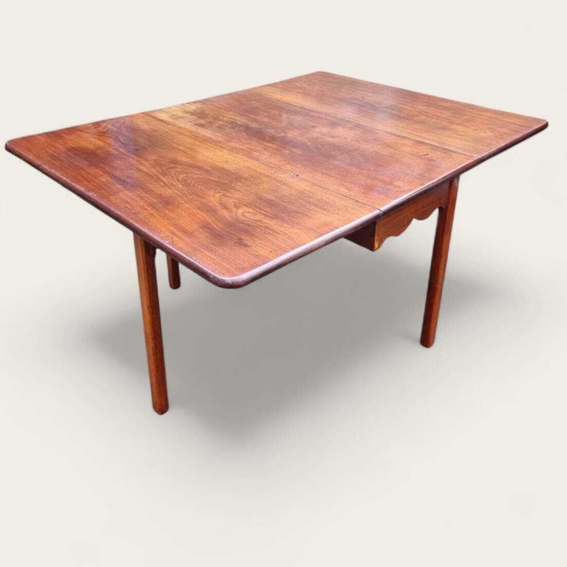 400.0 Antique Edwardian Mahogany Drop Leaf Dining Table / Solid Wood / C.1910 photo