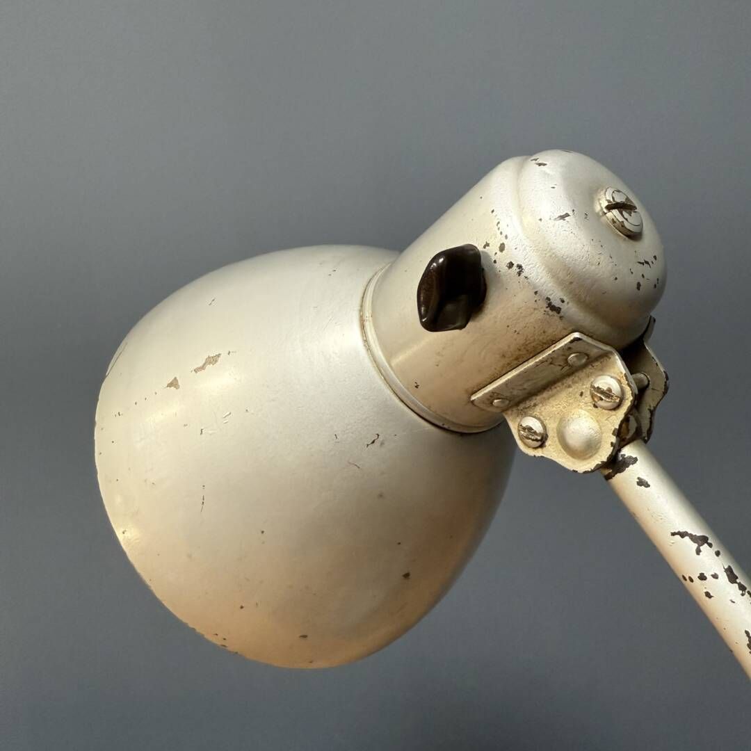 photo vinterior Zilvergrijs Bauhaus Bureaulamp, Jaren 1930