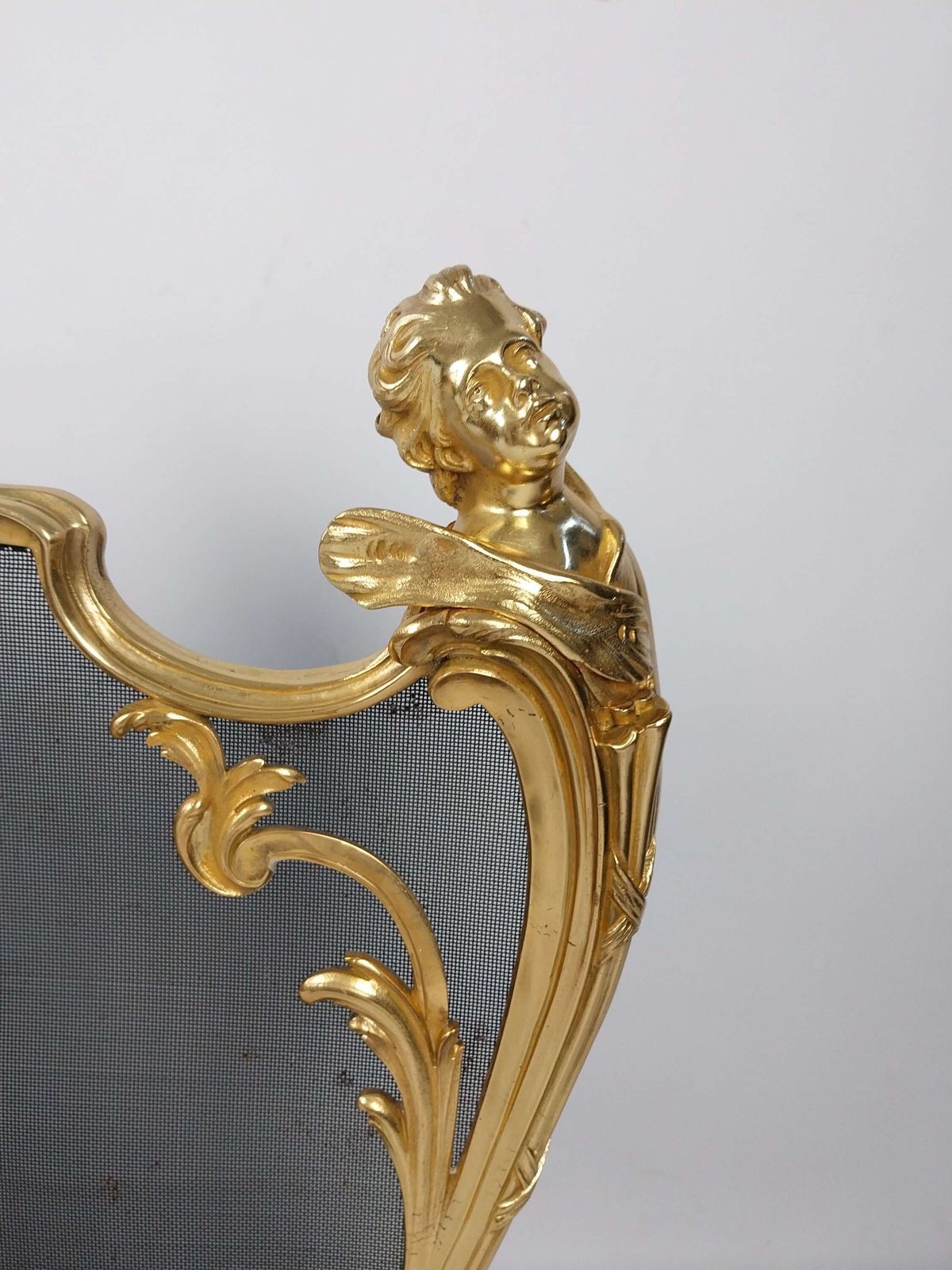 A Fine 19th Century French Gilt Bronze Fire Screen By Bouhon Frères photo vintage
