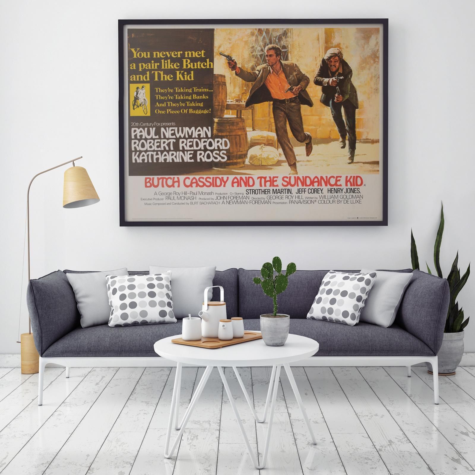 Butch Cassidy And The Sundance Kid Uk Film Movie Poster, Tom Beauvais, 1969 photo furniture