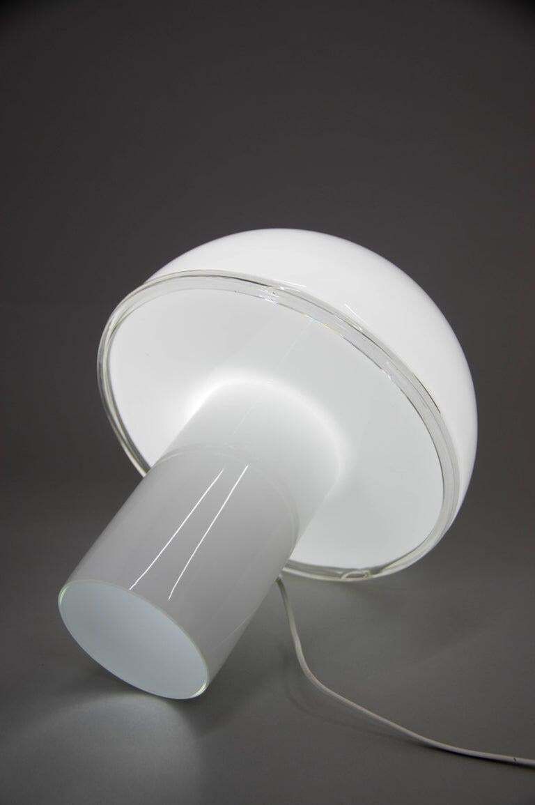 Large Italian Opaline Glass Table Or Floor Lamp By Fontana Arte, 2010s photo furniture