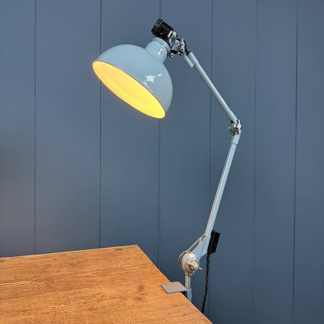 549.0 Lichtgrijze Rademacher Klemspot Met Grote Emaille Kap photo