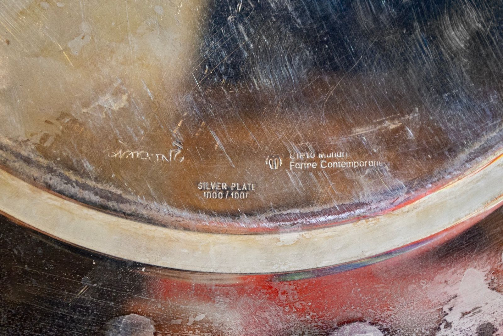 Silver Plated Metal Forms Series Plate By Gio Ponti For Cleto Munari, 1970s photo for sale